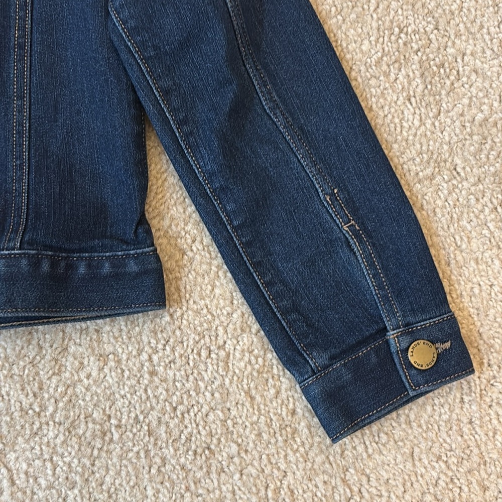 NWT Lands End Girls Denim Jean Jacket - Antique Dark Wash - Size S 7-8 - Picture 6 of 6